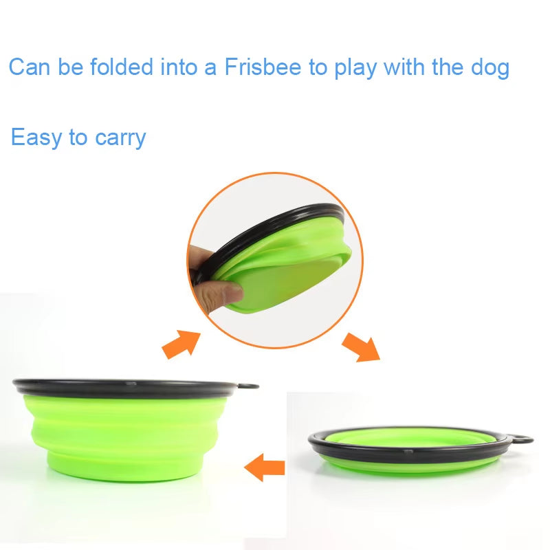 Dog Bowl Silicone Pet Dog Feeder Bowls Travel Dogs Cats Supplies Feeding Food Water Container Folding Pet Accessories