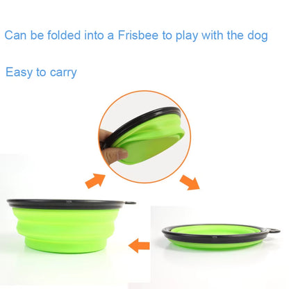 Dog Bowl Silicone Pet Dog Feeder Bowls Travel Dogs Cats Supplies Feeding Food Water Container Folding Pet Accessories