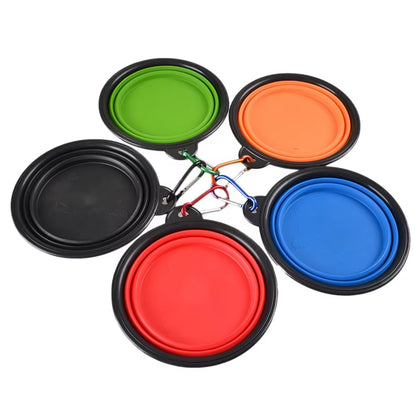 Dog Bowl Silicone Pet Dog Feeder Bowls Travel Dogs Cats Supplies Feeding Food Water Container Folding Pet Accessories