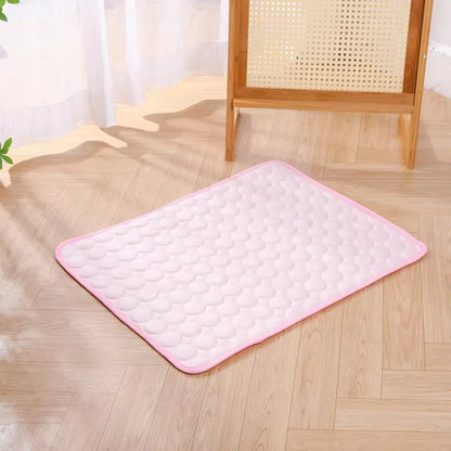 Ice Silk Pet Cooling Mat anti Slip Breathable Washable Summer Cool Pad Heat Dissipation Sleeping Mat for Dogs Cats Kennel Use