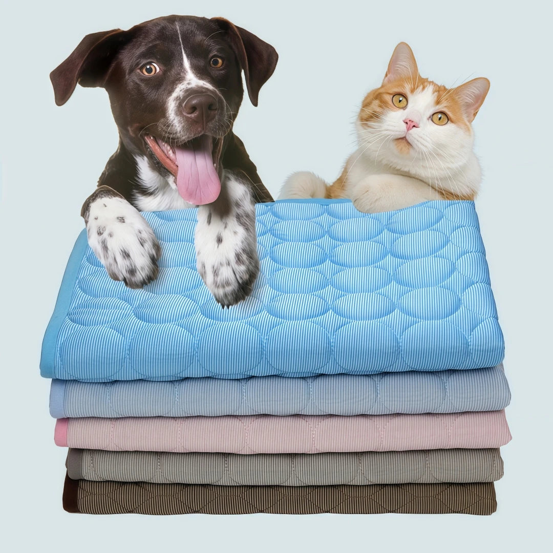 Ice Silk Pet Cooling Mat anti Slip Breathable Washable Summer Cool Pad Heat Dissipation Sleeping Mat for Dogs Cats Kennel Use