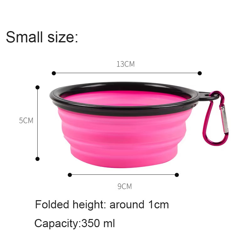 Dog Bowl Silicone Pet Dog Feeder Bowls Travel Dogs Cats Supplies Feeding Food Water Container Folding Pet Accessories