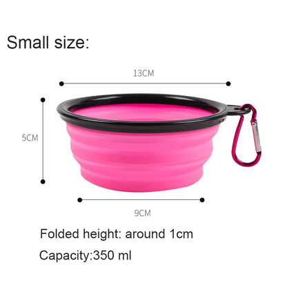 Dog Bowl Silicone Pet Dog Feeder Bowls Travel Dogs Cats Supplies Feeding Food Water Container Folding Pet Accessories